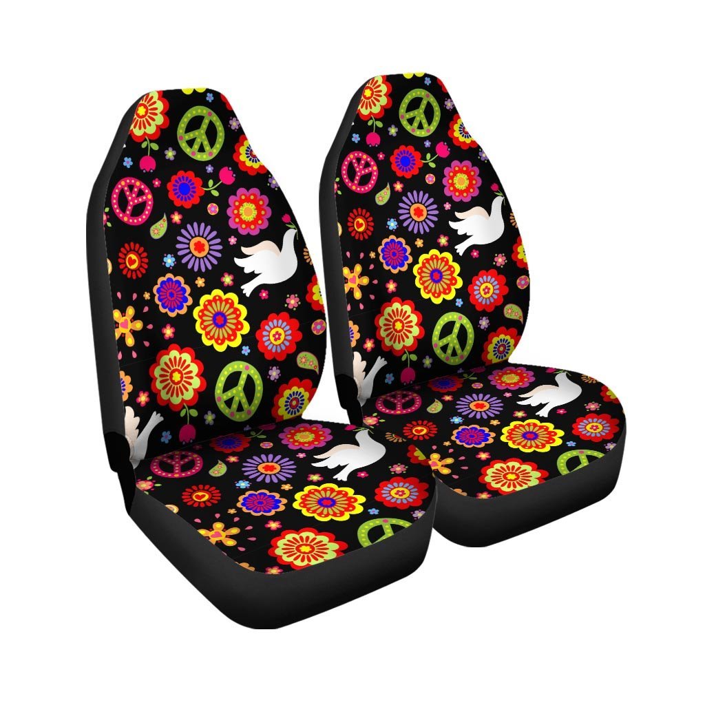 Peace Sign Hippie Car Seat Covers-grizzshop