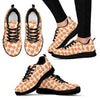 Peach Pattern Print Black Sneaker Shoes For Men Women-grizzshop