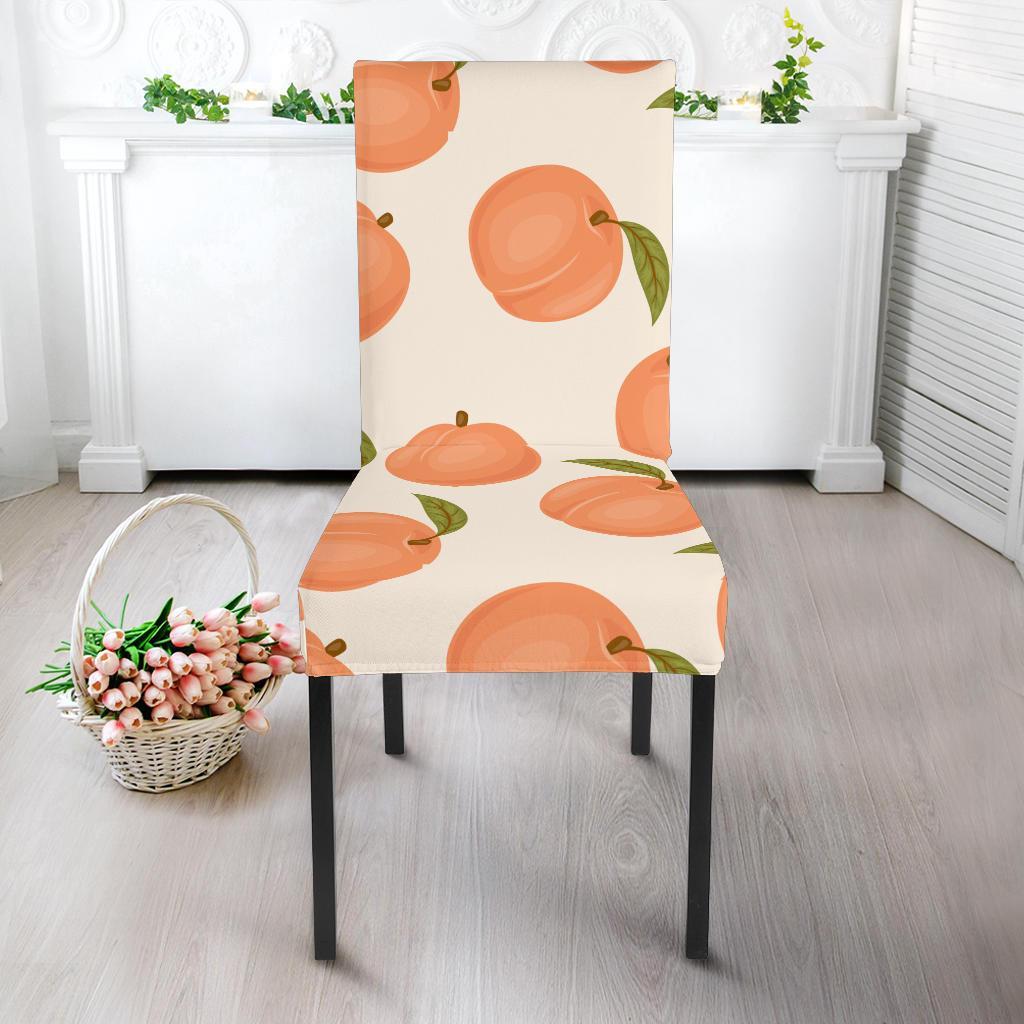 Peach Pattern Print Chair Cover-grizzshop