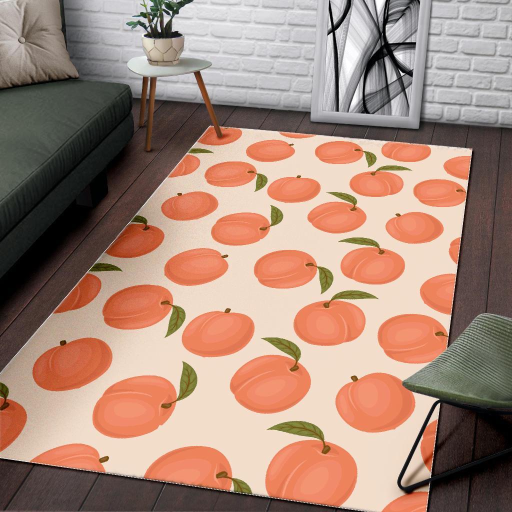 Peach Pattern Print Floor Mat-grizzshop