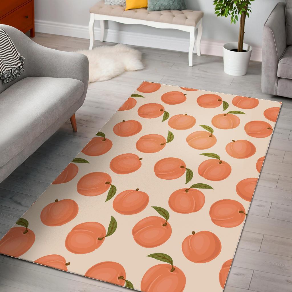 Peach Pattern Print Floor Mat-grizzshop