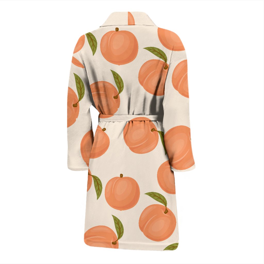 Peach Pattern Print Men Long Robe-grizzshop