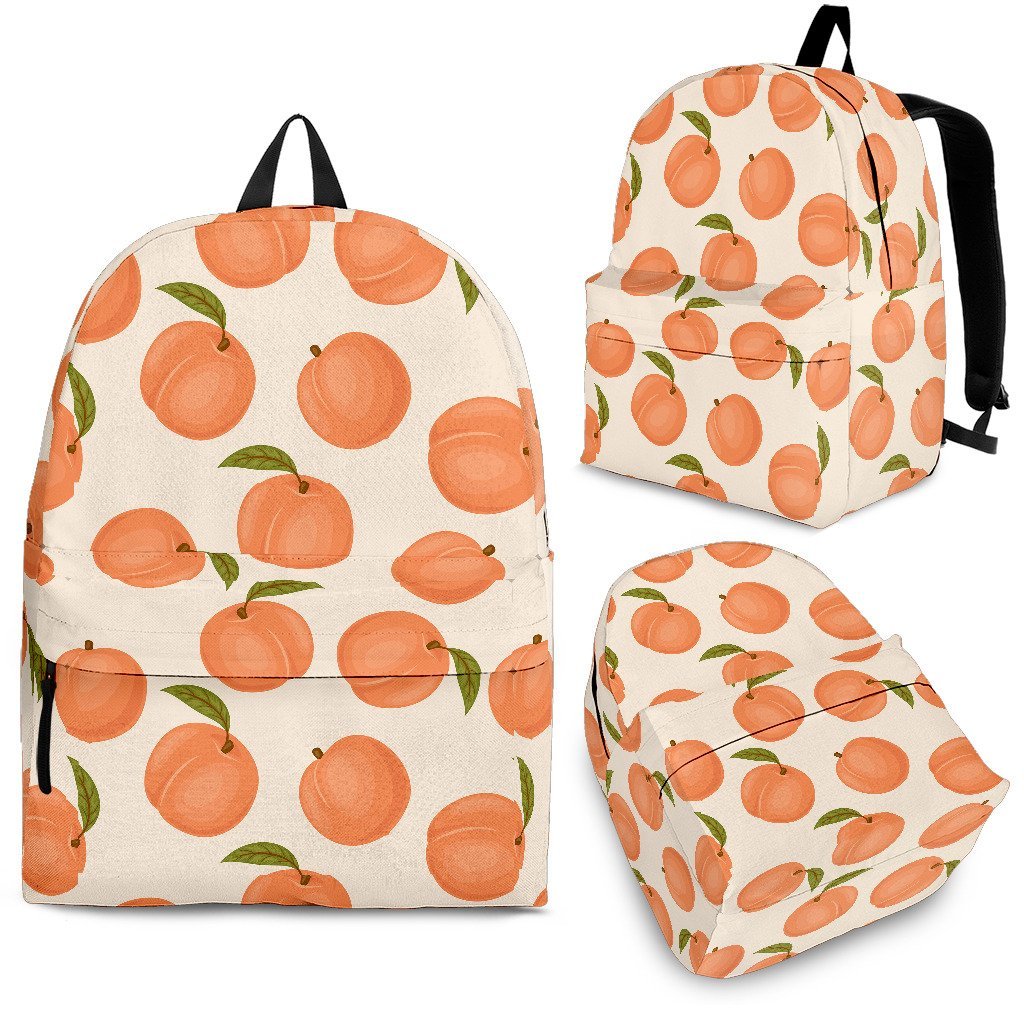 Peach Pattern Print Premium Backpack-grizzshop