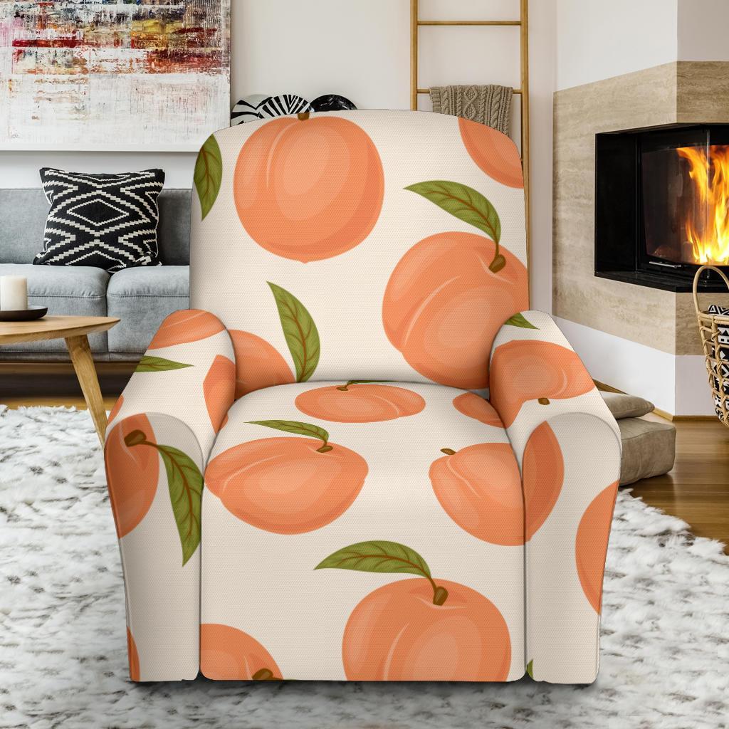 Peach Pattern Print Recliner Cover-grizzshop