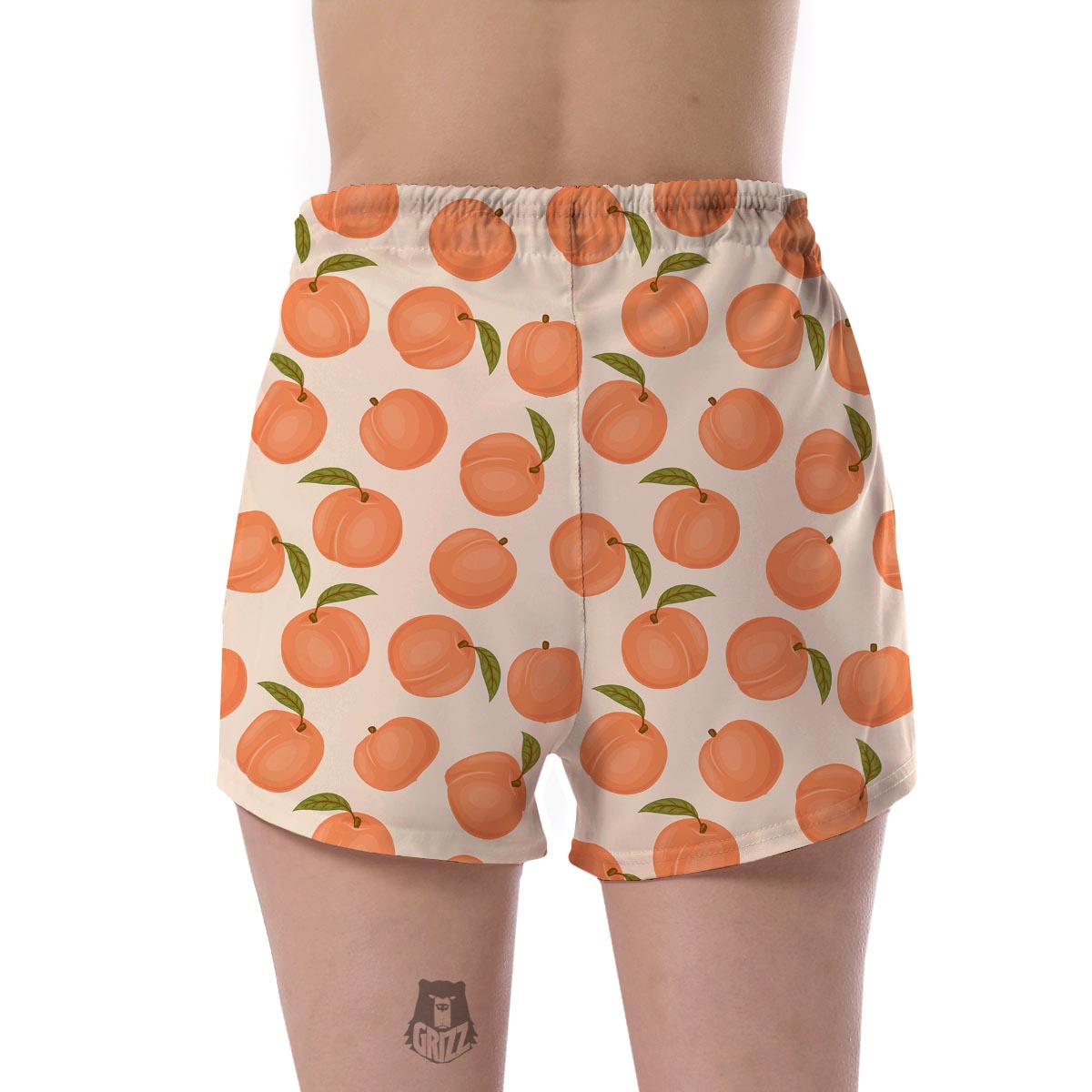 Peach Pattern Print Women's Shorts-grizzshop