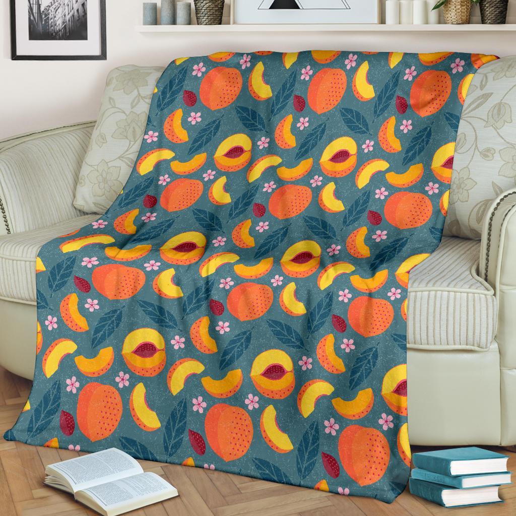 Peach Print Pattern Blanket-grizzshop