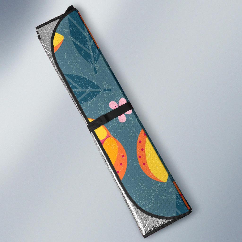 Peach Print Pattern Car Sun Shade-grizzshop