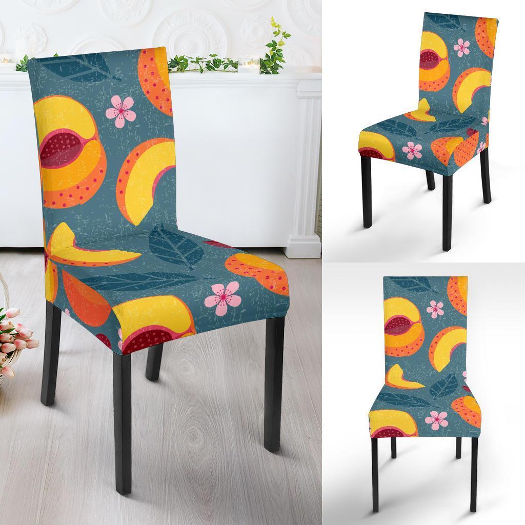 Peach Print Pattern Chair Cover-grizzshop