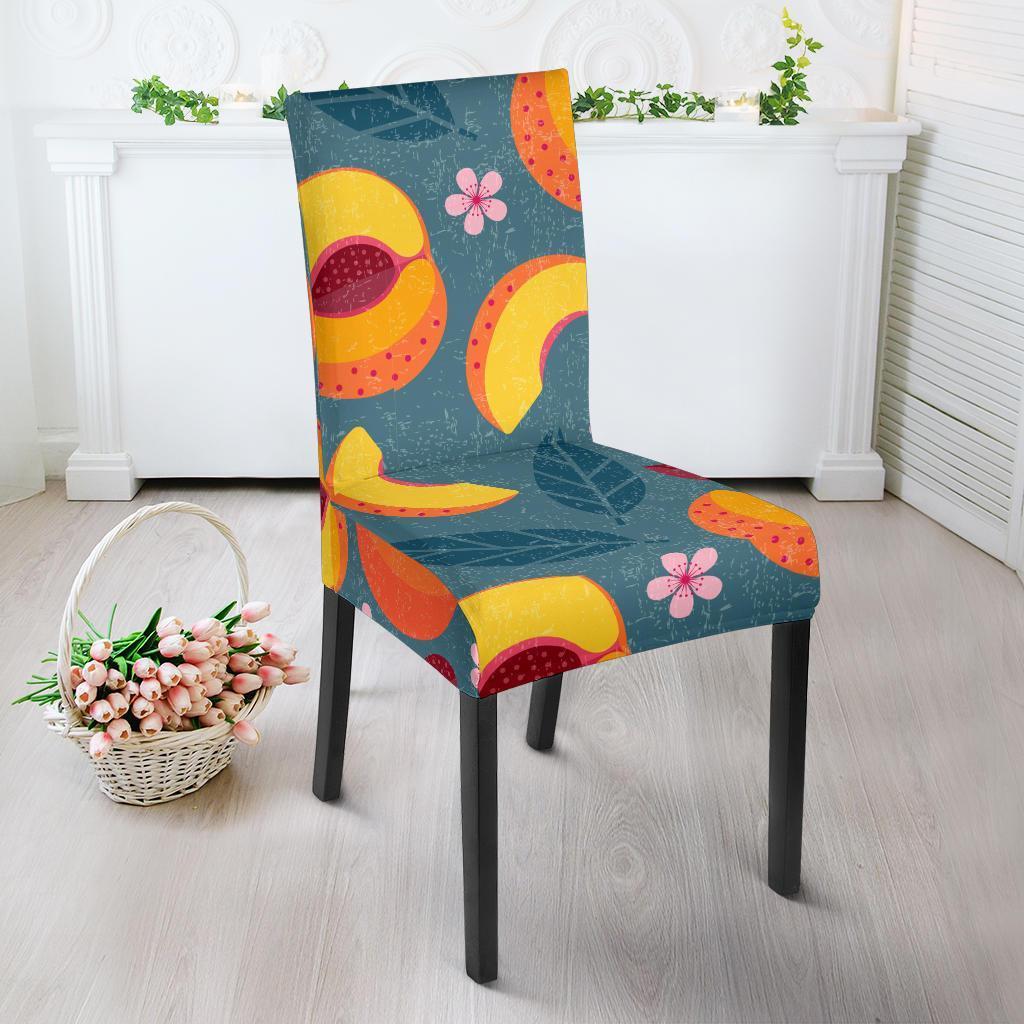 Peach Print Pattern Chair Cover-grizzshop