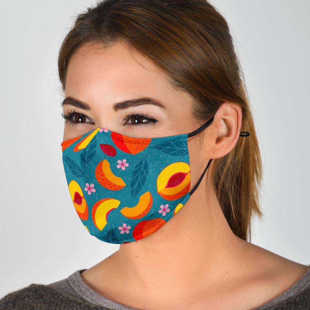 Peach Print Pattern Face Mask-grizzshop