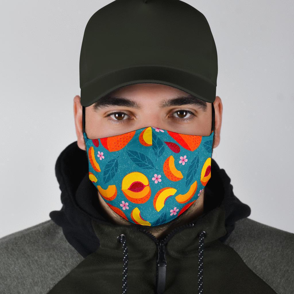 Peach Print Pattern Face Mask-grizzshop