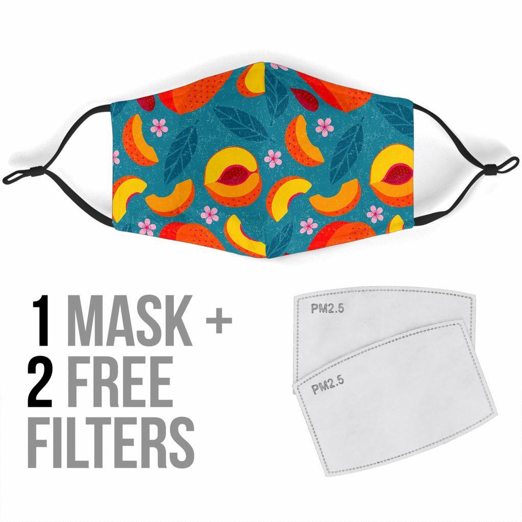 Peach Print Pattern Face Mask-grizzshop