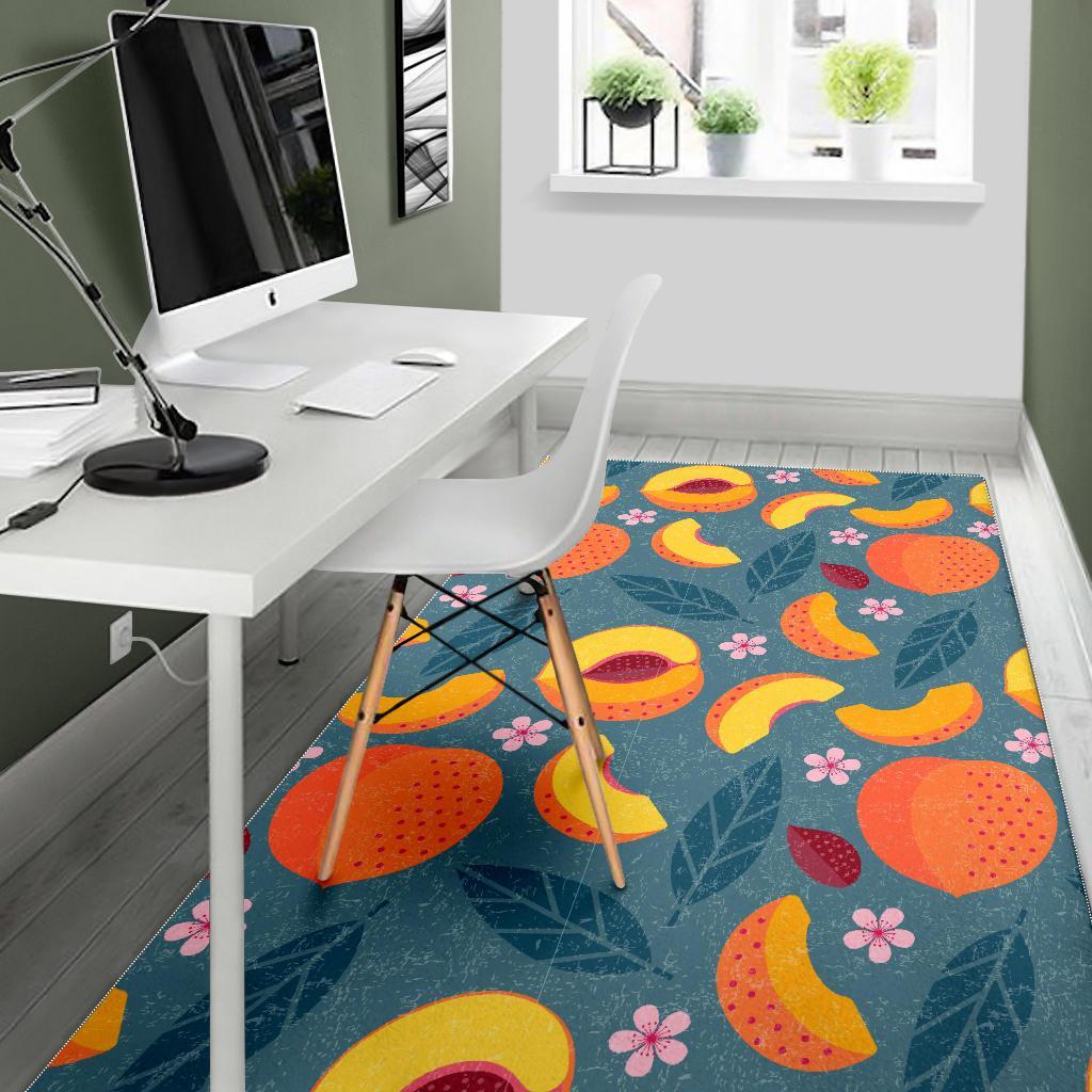 Peach Print Pattern Floor Mat-grizzshop