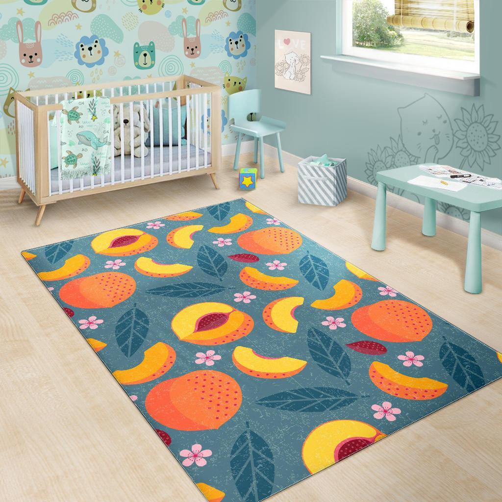 Peach Print Pattern Floor Mat-grizzshop