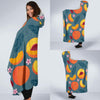 Peach Print Pattern Hooded Blanket-grizzshop