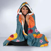 Peach Print Pattern Hooded Blanket-grizzshop