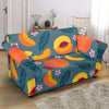 Peach Print Pattern Loveseat Cover-grizzshop