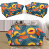 Peach Print Pattern Loveseat Cover-grizzshop