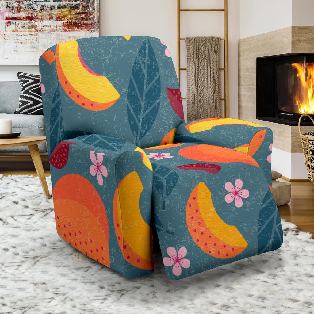 Peach Print Pattern Recliner Cover-grizzshop