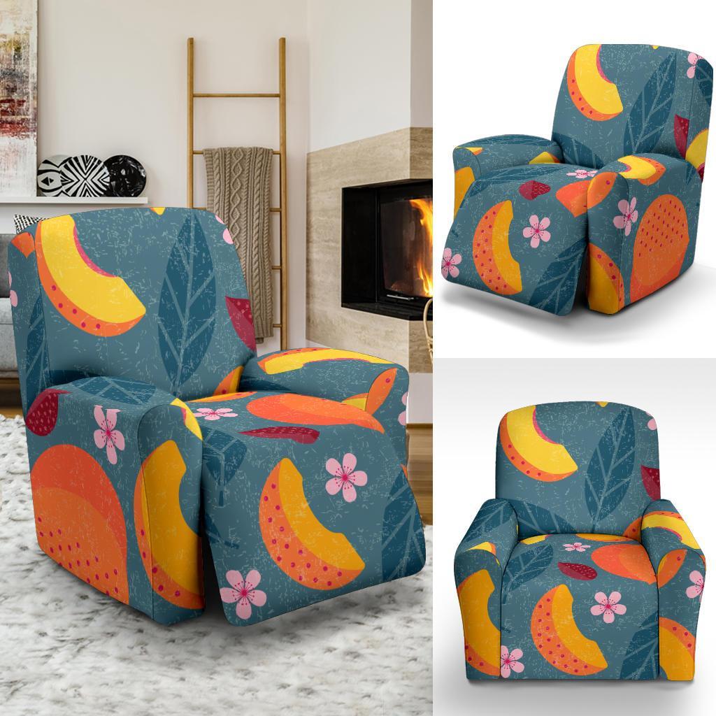 Peach Print Pattern Recliner Cover-grizzshop