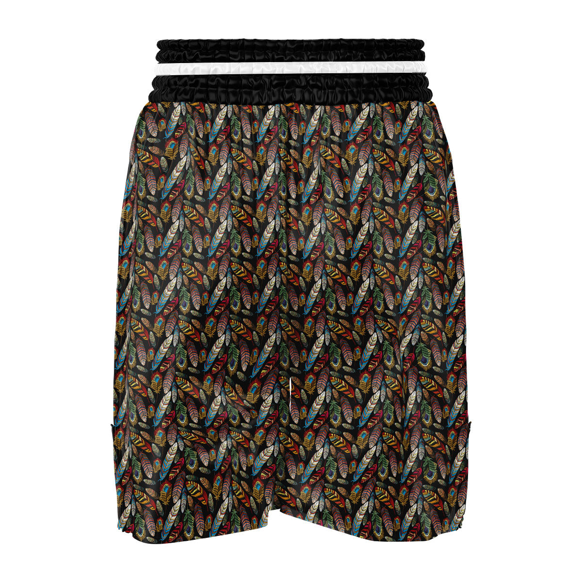 Peacock Embroidery Print Pattern Boxing Shorts-grizzshop