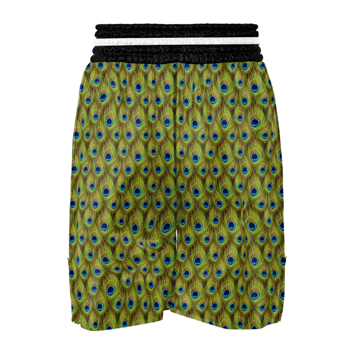 Peacock Feather Boho Print Pattern Boxing Shorts-grizzshop