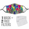 Peacock Feather Floral Pattern Print Face Mask-grizzshop