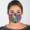 Peacock Feather Floral Pattern Print Face Mask-grizzshop