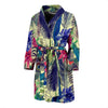 Peacock Feather Floral Pattern Print Men Long Robe-grizzshop