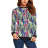 Peacock Feather Floral Pattern Print Women Crewneck Sweatshirt-grizzshop