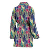 Peacock Feather Floral Pattern Print Women Long Robe-grizzshop