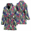 Peacock Feather Floral Pattern Print Women Long Robe-grizzshop