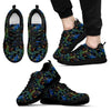 Peacock Feather Pattern Print Black Sneaker Shoes For Men Women-grizzshop