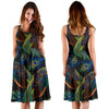 Peacock Feather Pattern Print Dress-grizzshop