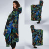 Peacock Feather Pattern Print Hooded Blanket-grizzshop