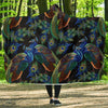 Peacock Feather Pattern Print Hooded Blanket-grizzshop