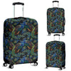 Peacock Feather Pattern Print Luggage Cover Protector-grizzshop