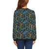 Peacock Feather Pattern Print Women Crewneck Sweatshirt-grizzshop