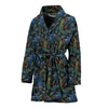 Peacock Feather Pattern Print Women Long Robe-grizzshop