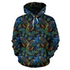 Peacock Feather Pattern Print Women Men Pullover Hoodie-grizzshop