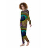 Peacock Feather Purple Bohemian Print Women's Pajamas-grizzshop