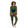 Peacock Feather Purple Bohemian Print Women's Pajamas-grizzshop