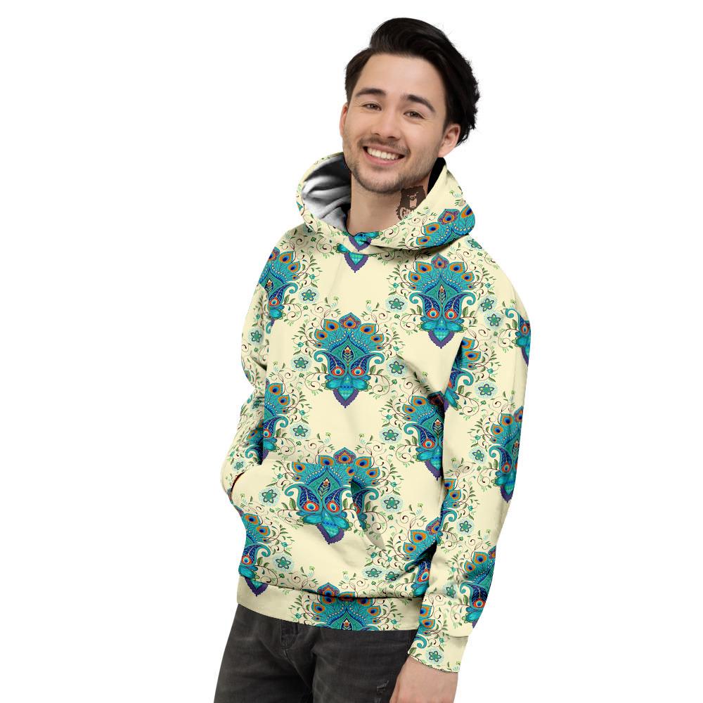 Peacock Feather Vintage Print Pattern Men's Hoodie-grizzshop