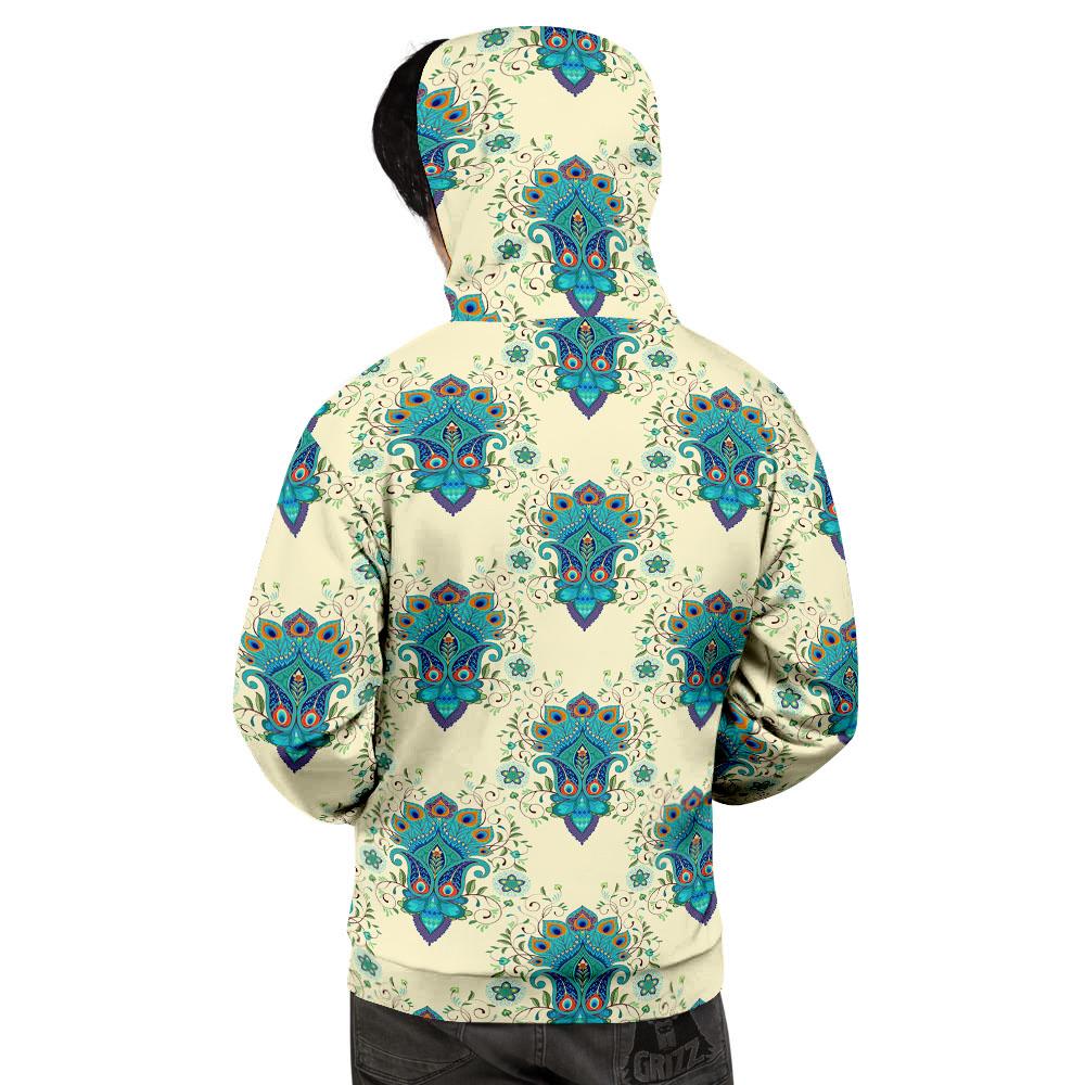 Peacock Feather Vintage Print Pattern Men's Hoodie-grizzshop