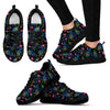 Peacock Rose Feather Pattern Print Black Sneaker Shoes For Men Women-grizzshop