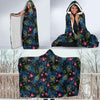 Peacock Rose Feather Pattern Print Hooded Blanket-grizzshop