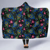 Peacock Rose Feather Pattern Print Hooded Blanket-grizzshop