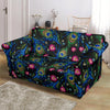 Peacock Rose Feather Pattern Print Loveseat Cover-grizzshop