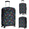 Peacock Rose Feather Pattern Print Luggage Cover Protector-grizzshop