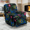 Peacock Rose Feather Pattern Print Recliner Cover-grizzshop